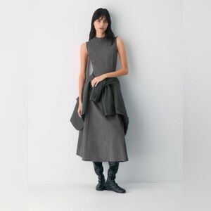 Aritzia Wilfred Ponteflex Ruth Dress in Heather Charcoal Size 8 NWT Lawyer